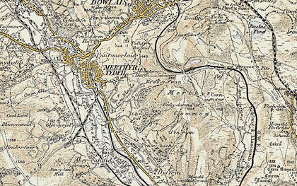 Old map of Ffos-y-frân in 1899-1900