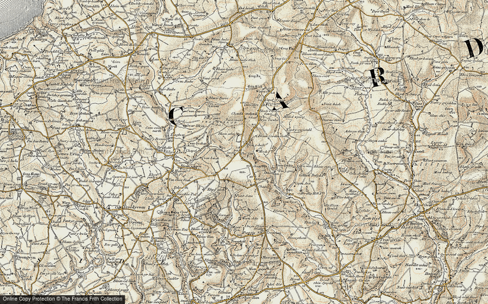 Old Map of Historic Map covering Wstrws in 1901