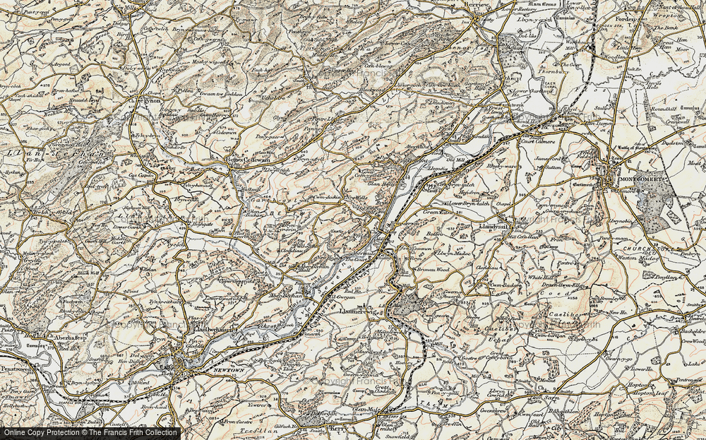 Old Map of Historic Map covering Brynrorin in 1902-1903