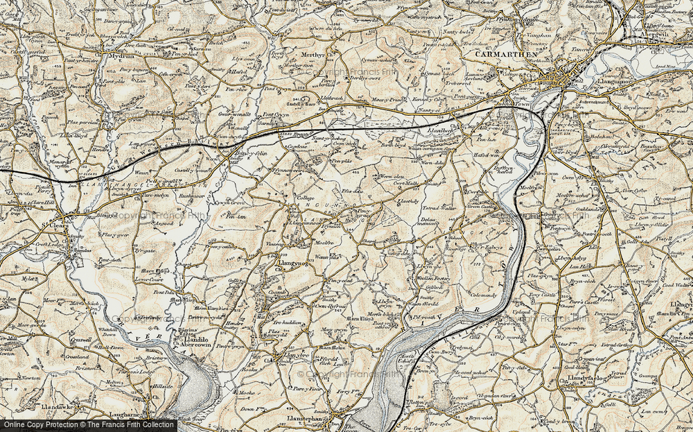 Old Map of Ffynnon, 1901 in 1901