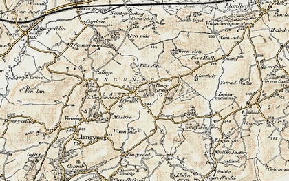 Old map of Ffynnon in 1901