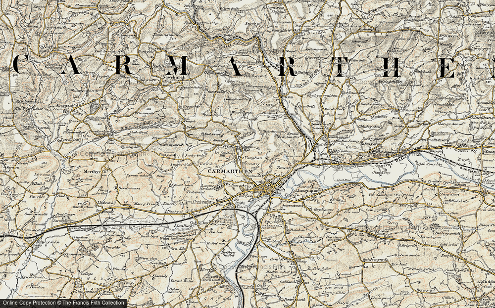Old Map of Ffynnon-ddrain, 1901 in 1901