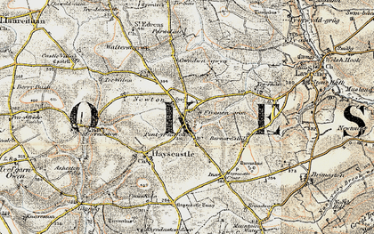 Old map of Ffynnon Gron in 1901-1912
