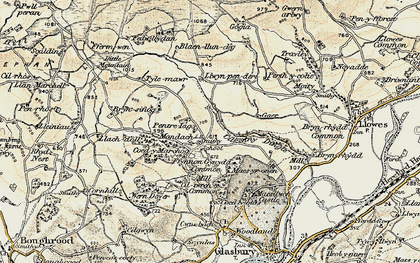 Old map of Blaenllundeg in 1900-1902