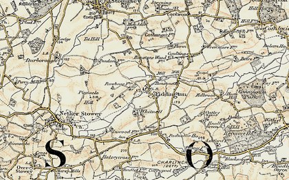 Old map of Fiddington in 1898-1900