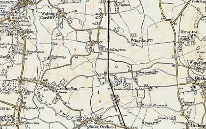 Old map of Fiddington in 1899-1900