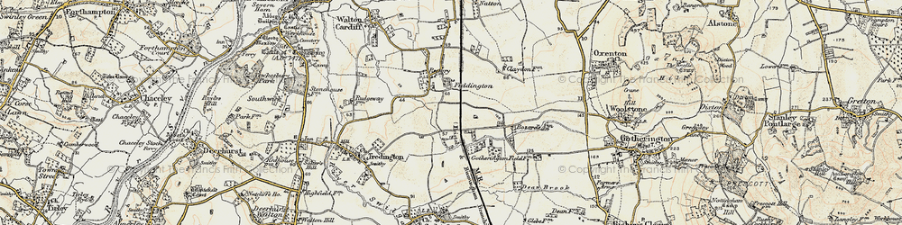 Old map of Fiddington in 1899-1900