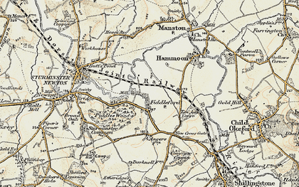 Old map of Fiddleford in 1897-1909