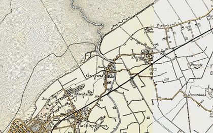 Old map of Fiddler's Ferry in 1902-1903