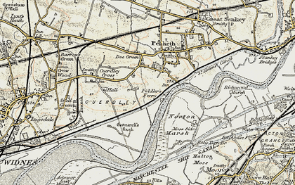 Old map of Fiddler's Ferry in 1903