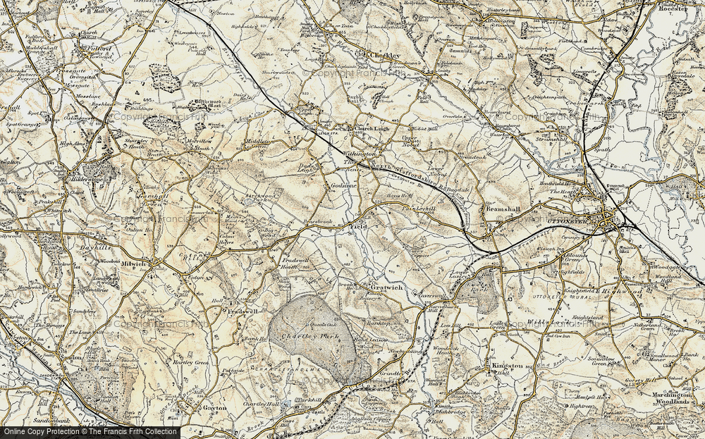 Old Map of Historic Map covering Bearsbrook in 1902