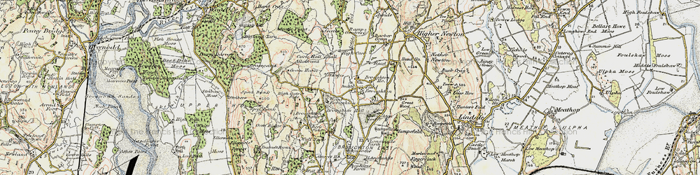 Old map of Field Broughton in 1903-1904