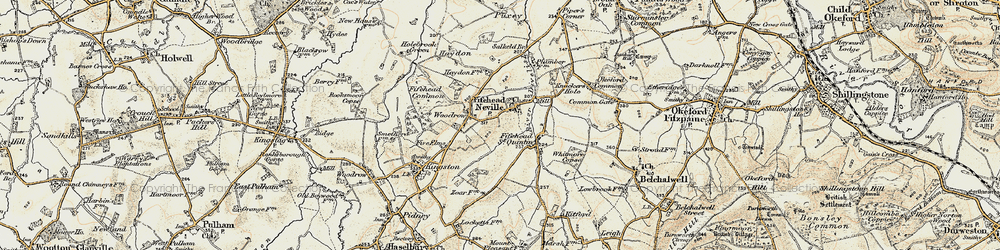 Old map of Fifehead Neville in 1897-1909