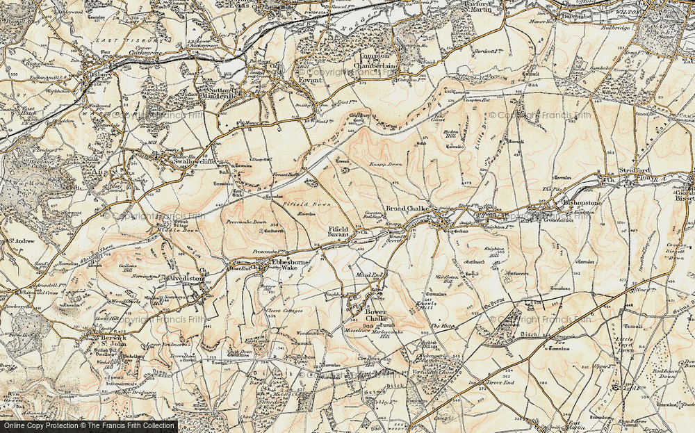 Old Map of Fifield Bavant, 1897-1909 in 1897-1909