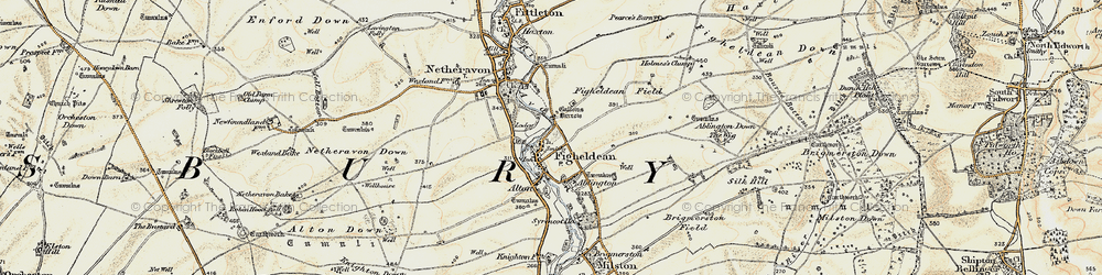 Old map of Ablington Furze in 1897-1899