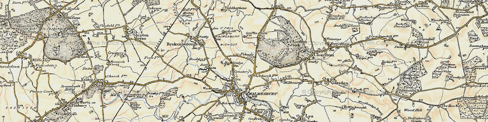 Old map of Filands in 1898-1899