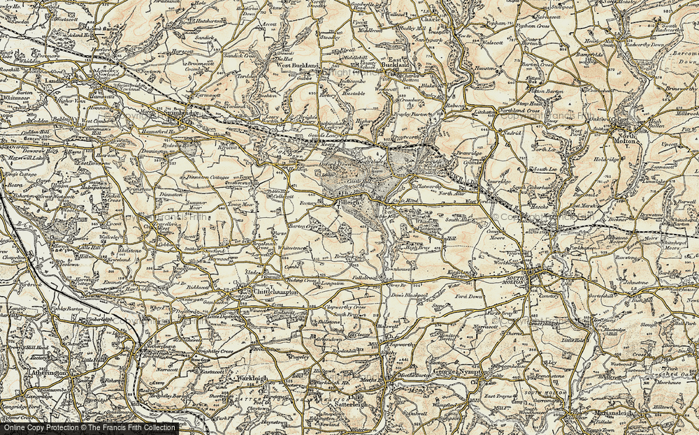 Old Map of Historic Map covering Bradbury Barton in 1900