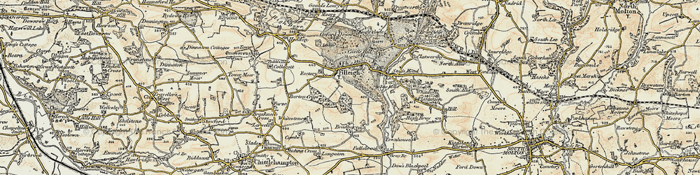 Old map of Filleigh in 1900