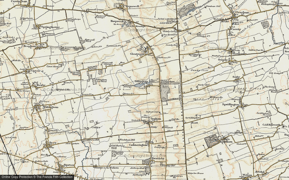 Old Map of Historic Map covering Ancholme Head in 1902-1903