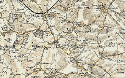 Old map of Fillongley in 1901-1902