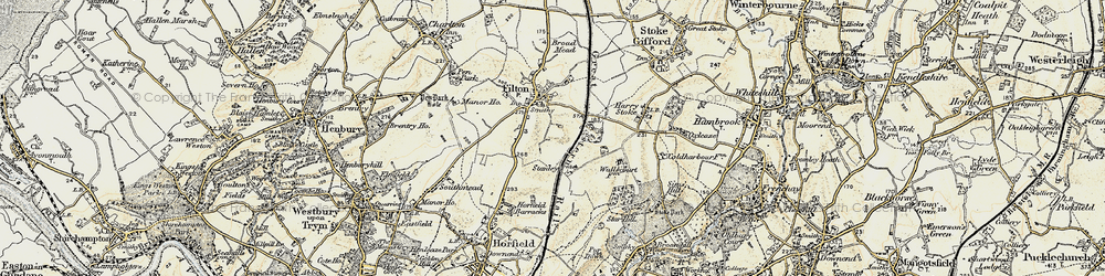 Old map of Filton in 1899