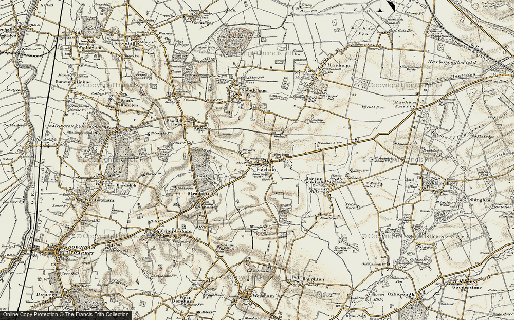 Old Map of Fincham, 1901-1902 in 1901-1902