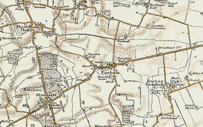 Old map of Fincham in 1901-1902
