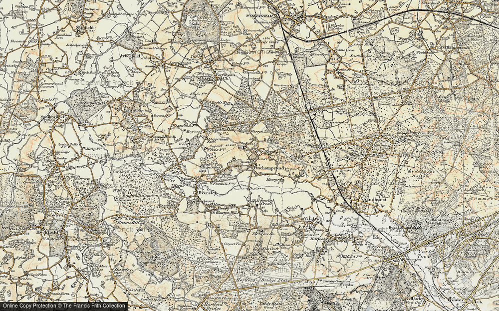 Old Map of Finchampstead, 1897-1909 in 1897-1909