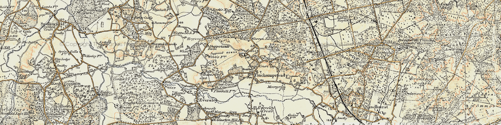 Old map of Finchampstead in 1897-1909