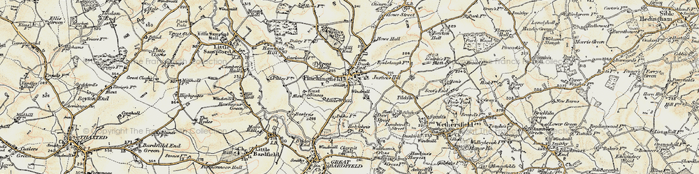 Old map of Finchingfield in 1898-1899