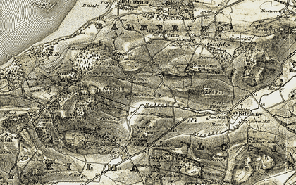 Old map of Ardie Hill in 1906-1908