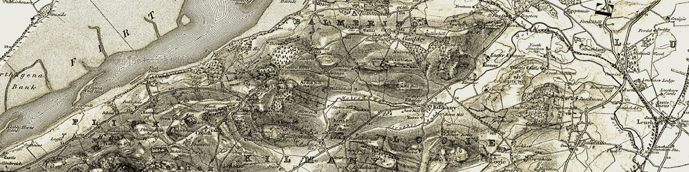 Old map of Ardie Hill in 1906-1908