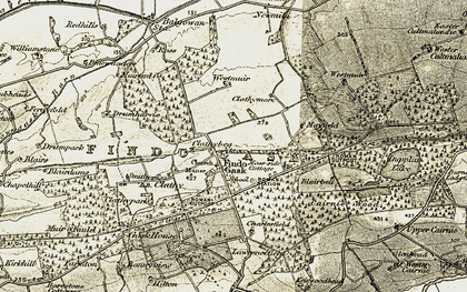 Old map of Findo Gask in 1906-1908