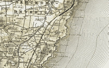 Old map of Arnot Boo in 1908-1909