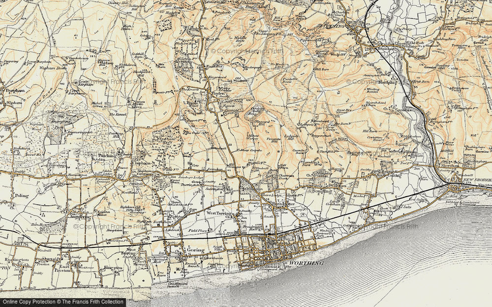 Old Map of Findon Valley, 1898 in 1898