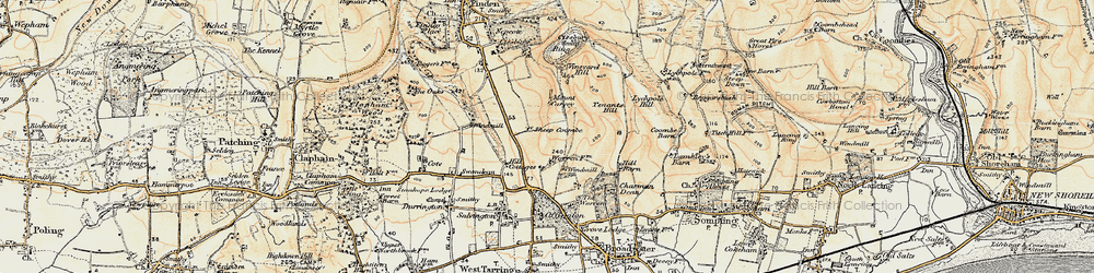 Old map of Findon Valley in 1898