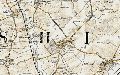 Old map of Finedon in 1901