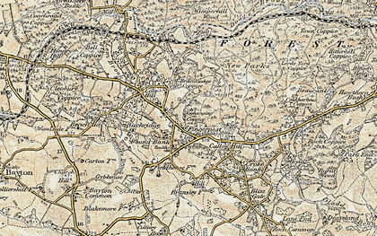 Old map of Fingerpost in 1901-1902