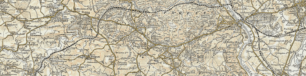 Old map of Fingerpost in 1901-1902