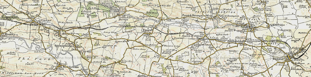 Old map of Finghall in 1904