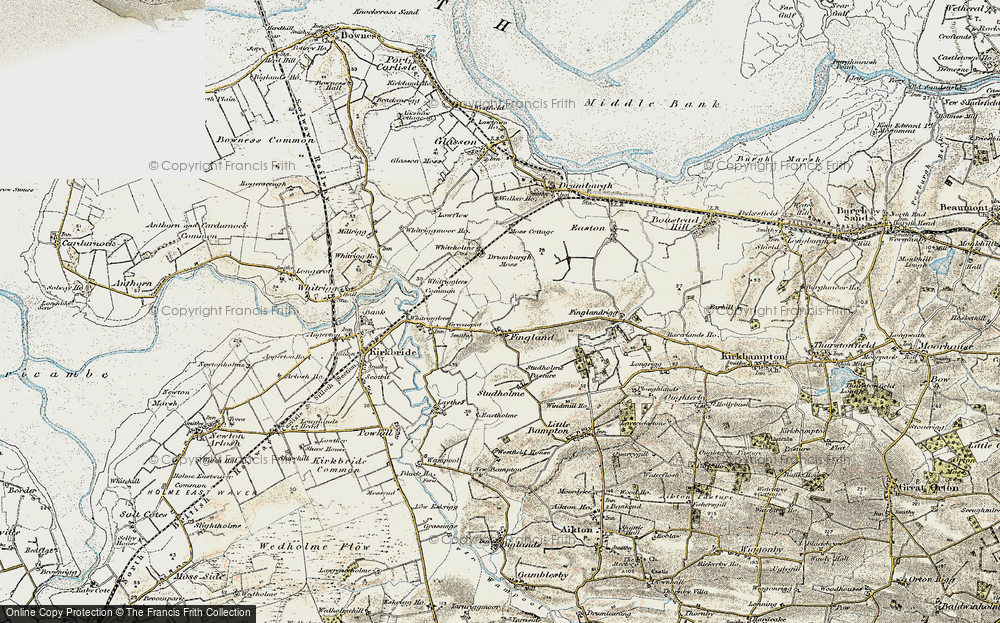 Old Map of Historic Map covering Whitrigglees in 1901-1904