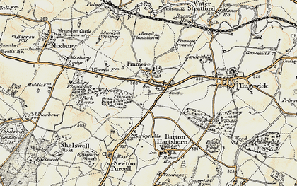 Old map of Finmere in 1898-1899