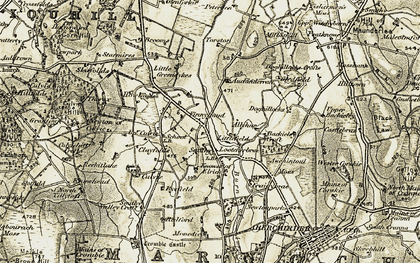 Old map of Finnygaud in 1910