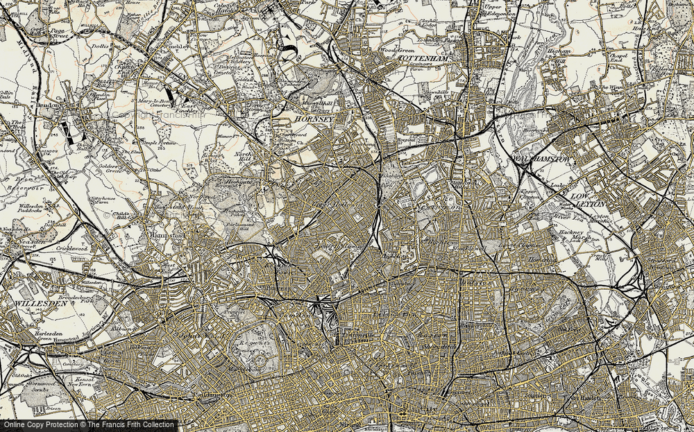 Old Map of Finsbury Park, 1897-1898 in 1897-1898