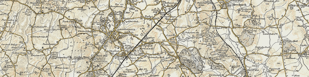 Old map of Lickey Incline in 1901-1902