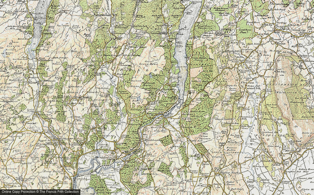 Old Map of Historic Map covering Boretree Tarn in 1903-1904