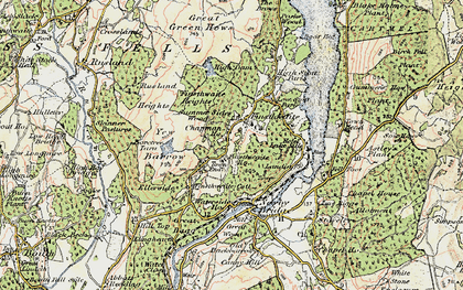 Old map of Boretree Tarn in 1903-1904