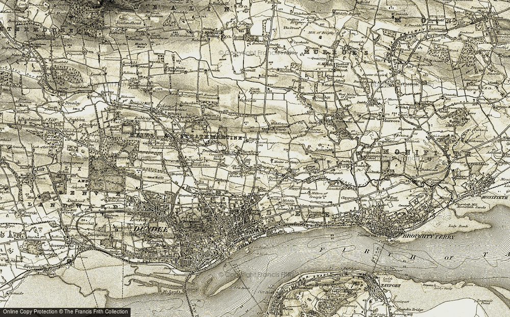 Old Map of Fintry, 1907-1908 in 1907-1908