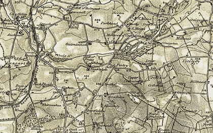 Old map of Fintry in 1909-1910