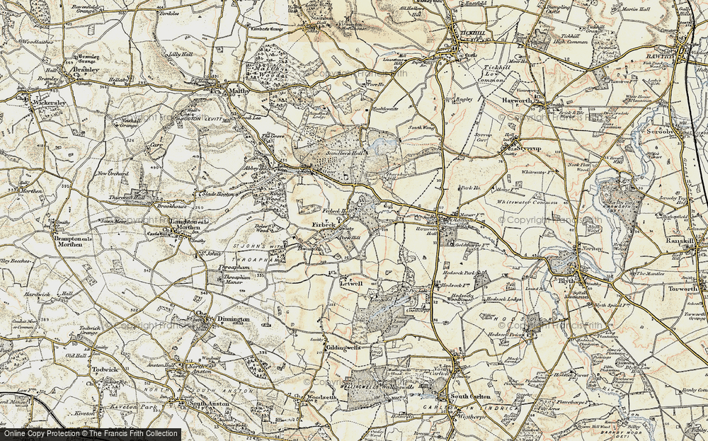 Old Map of Firbeck, 1903 in 1903